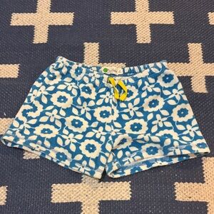 Mini Boden Blue and White Floral Athletic Shorts